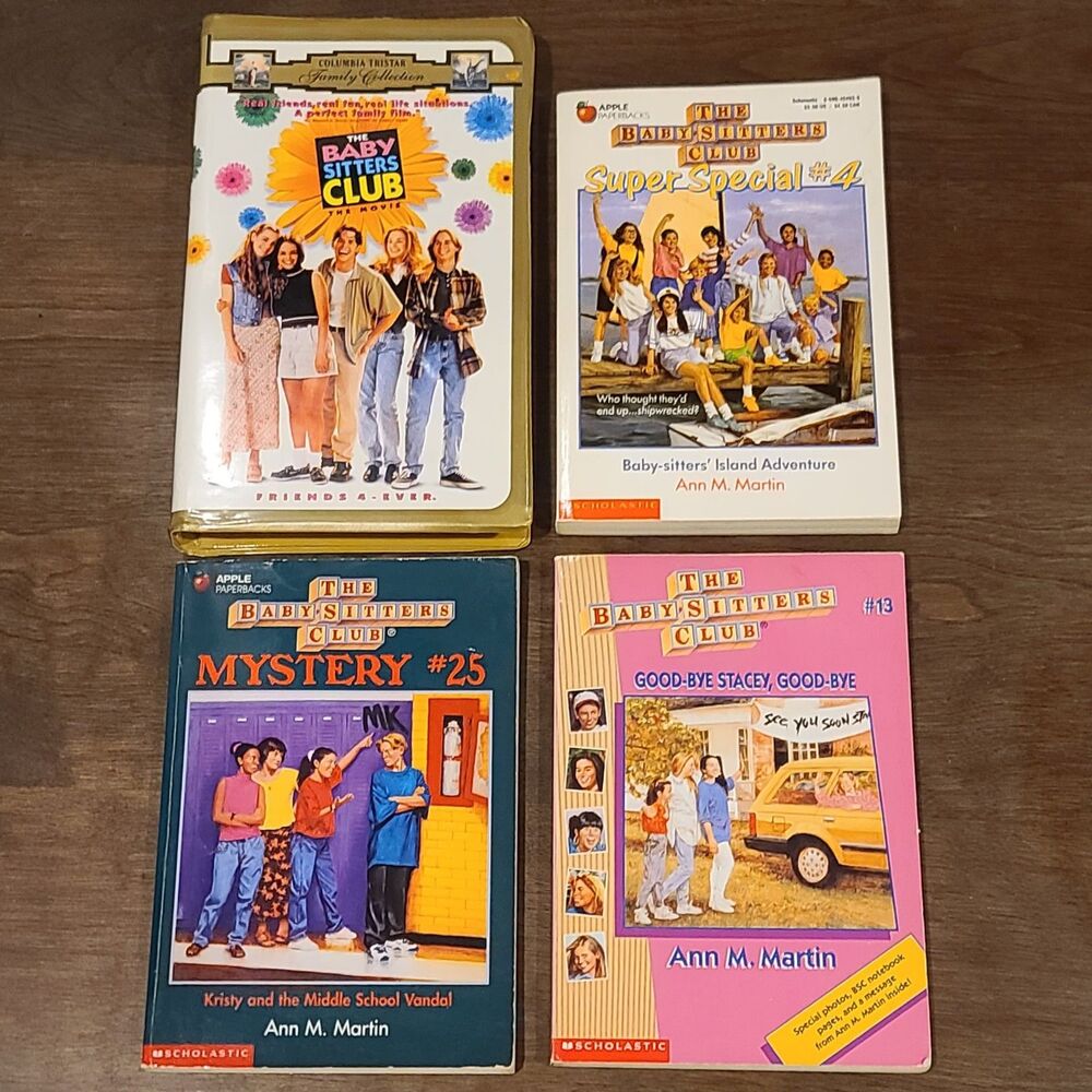 VALUE BUNDLE: Baby Sitters Club MOVIE VHS + 3 Books 90s NOSTALGIA